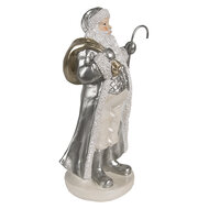 Clayre &amp; Eef   | Kerstdecoratie Kerstman Zilverkleurig 11x9x20 cm | 6PR4301