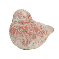 Clayre &amp; Eef   | Decoratie beeld Vogel Grijs Rood 14x9x10 cm | 6TE0550