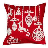 Clayre &amp; Eef   | Kussenhoes Rood Wit 45x45 cm | KT021.355