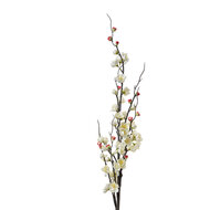 Clayre &amp; Eef   | Decoratie tak met bloemen Wit  7x7x115 cm | 5PL0110W