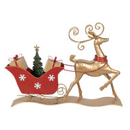 Clayre &amp; Eef   | Kerstdecoratie Slee Bruin 70x12x49 cm | 5Y1263