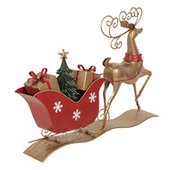 Clayre &amp; Eef   | Kerstdecoratie Slee Bruin 70x12x49 cm | 5Y1263