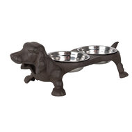 Clayre &amp; Eef   | Voerbak Hond Bruin 43x23x13 cm / 2x225 ml | 6Y5642