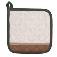 Clayre &amp; Eef   | Pannenlap Beige Bruin 20x20 cm | LFJ45