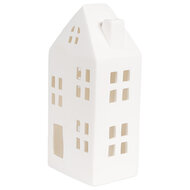 Clayre &amp; Eef   | Decoratie Huisje met LED Wit 7x6x15 cm | 6CE1792