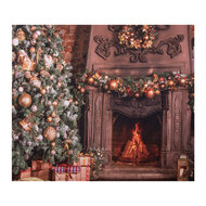 Clayre &amp; Eef   | Wandkleed kerstboom Bruin Groen 180x1x210 cm | 6WK0038