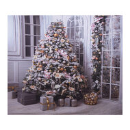 Clayre &amp; Eef   | Wandkleed kerstboom Grijs 180x1x210 cm | 6WK0041