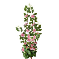 Clayre &amp; Eef   | Decoratie tak met bloemen Roze Groen 25x15x87 cm | 6PL0346P