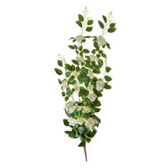 Clayre &amp; Eef   | Decoratie tak met bloemen Wit Groen 25x15x87 cm | 6PL0346W