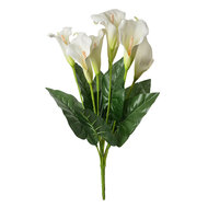 Clayre &amp; Eef   | Decoratie tak met bloemen Wit Groen 27x25x60 cm | 6PL0354