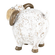 Clayre &amp; Eef   | Decoratie beeld Schaap Wit Bruin 9x7x8 cm | 6PR5274