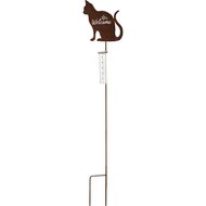 Dekoratief | Tuinprikker poes m/pluviometer, roest, metaal, 21x117cm | A250103