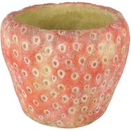 Dekoratief | Bloempot &#039;Strawberry&#039;, rood, cement, 16x16x14cm | A250254