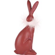 Dekoratief | Bunny m/pluimenkraag, plum, keramiek, 14x10x31cm | A250751