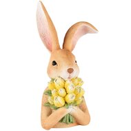 Dekoratief | Buste bunny m/gele tulpen, resina, 13x10x27cm | A250792