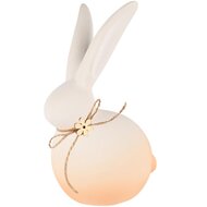 Dekoratief | Bunny zittend, wit/peach, keramiek, 12x9x21cm | A250928