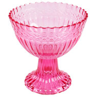 Dekoratief | Coupe op voet, fuchsia, glas, 13x13x13cm | A254012