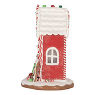 Clayre &amp; Eef   | Decoratie Huis met LED Bruin Rood 14x14x22 cm / 3xAAA | 66031