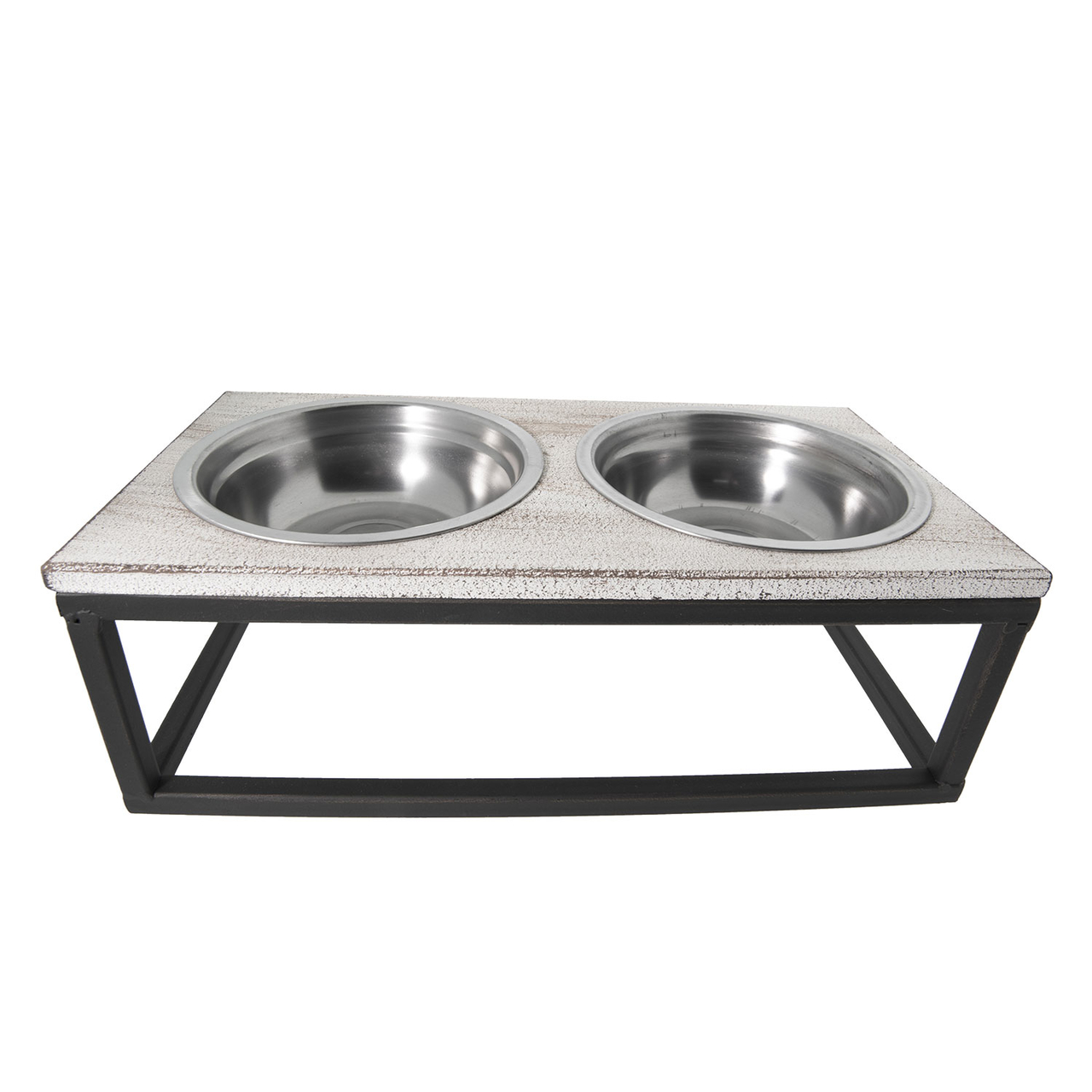 Clayre & Eef   | Voerbak Hond Kat Bruin 30x15x10 cm / 2x200 ml | 6Y2800