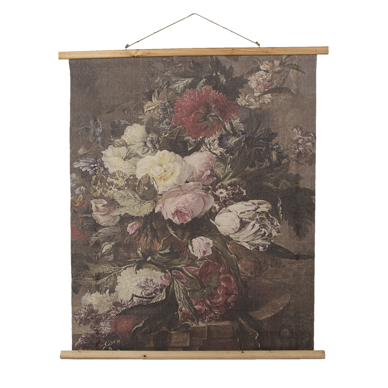 Wandkaart met bloemen 80*2*100 cm Meerkleurig | 5WK0032 | Clayre & Eef