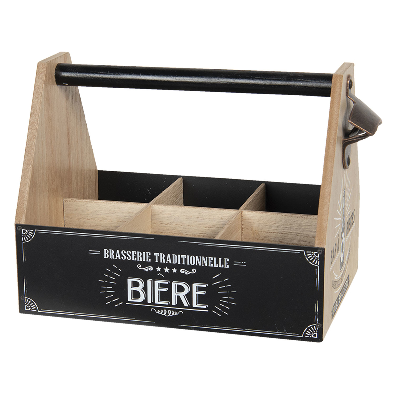 Flessenrek met flessenopener 29*19*20 cm Bruin | 6H1930 | Clayre & Eef