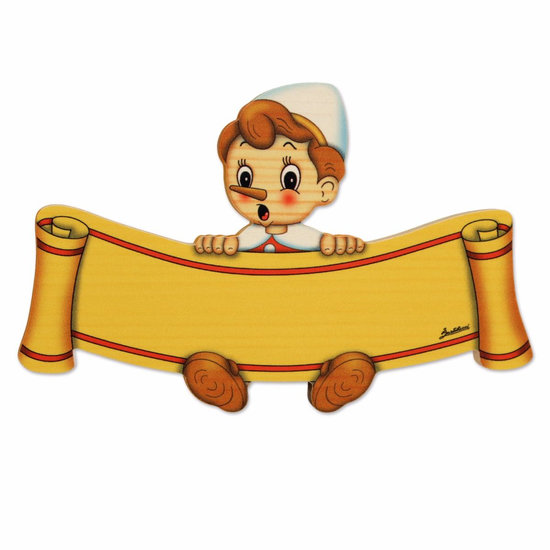 Houten naambord pinokkio 17,5 x 11 cm | Bartolucci