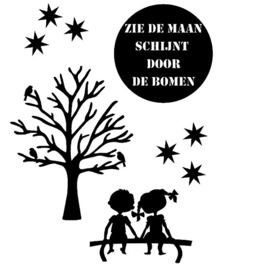 Stickerset Raam zie de maan herbruikbaar statisch | Rosami Decoratiestickers