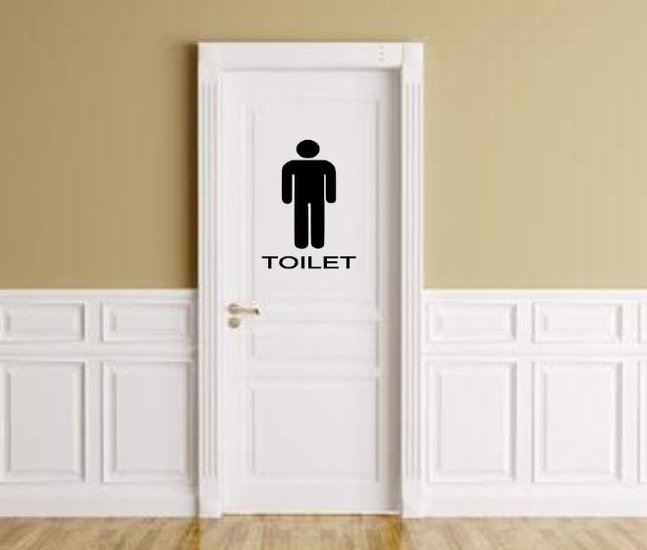 Sticker voor heren toilet silhouette man | Rosami Decoratiestickers