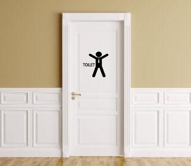 Sticker heren toilet met silhouette man | Rosami Decoratiestickers