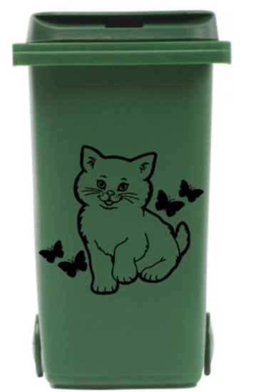 Voordeelset sticker kliko container 3 x Poes met vlinders | Rosami Decoratiestickers