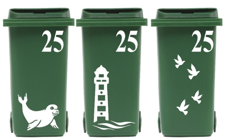 Klikosticker voordeelset 9 delig Zeehond Vuurtoren Vogels Huisnummer | Rosami Decoratiestickers