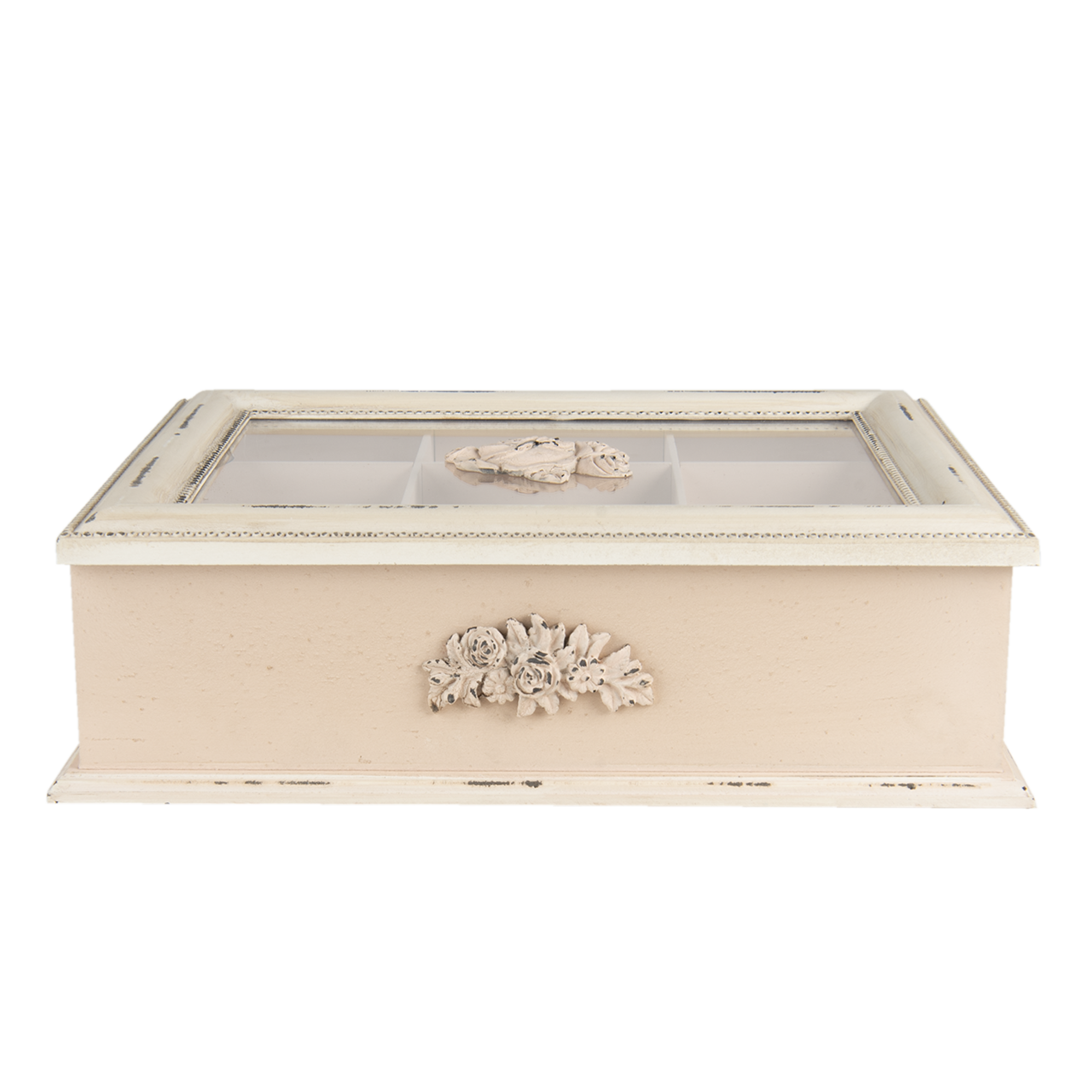 Clayre & Eef   | Theedoos 9 vakken Beige 32x26x9 cm | 6H2029