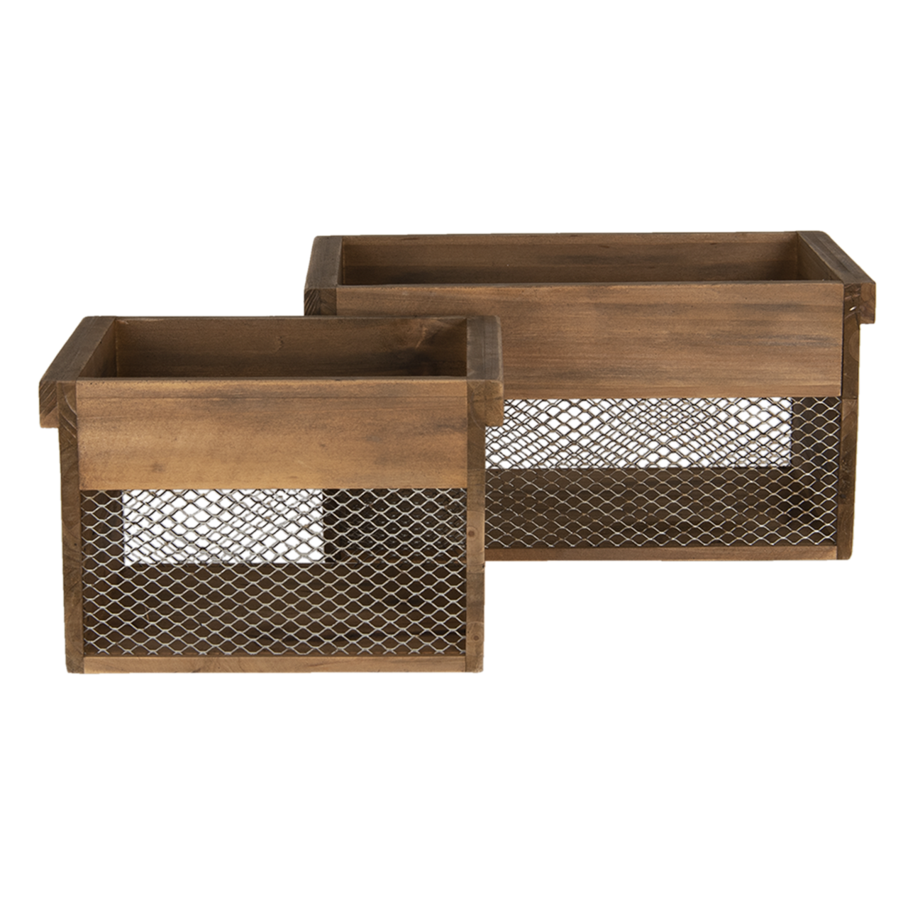 Clayre & Eef   | Opbergdoos Set van 2 Bruin 32x19x16 / 23x16x15 cm | 6H1996