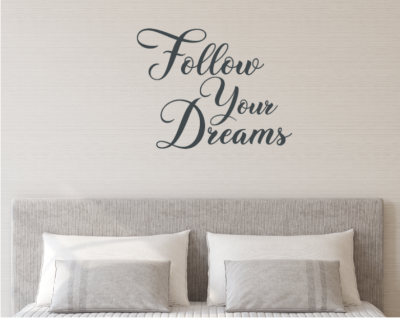 Muursticker Follow your dreams 75 x 58 cm | Rosami Decoratiestickers