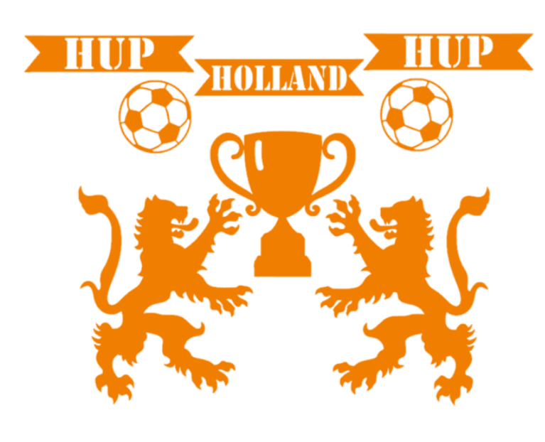 Voetbal (raam) sticker set herbruikbaar hup holland hup | Rosami Decoratiestickers