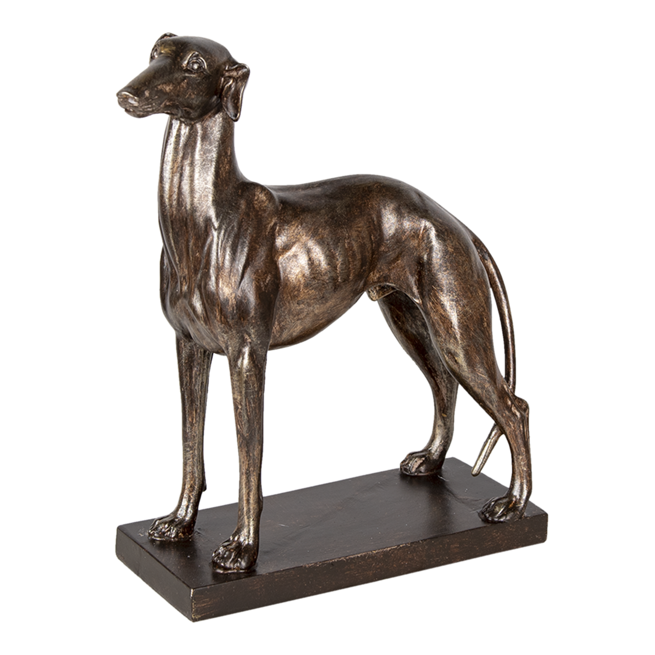 Clayre & Eef   | Decoratie Beeld Hond Koperkleurig, Bruin 27x11x31 cm | 6PR3397