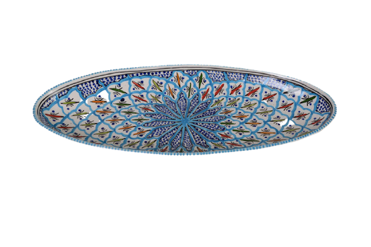 Ovale schaal Turquoise blue fine 50 cm | OS.BC.50 | Dishes & Deco