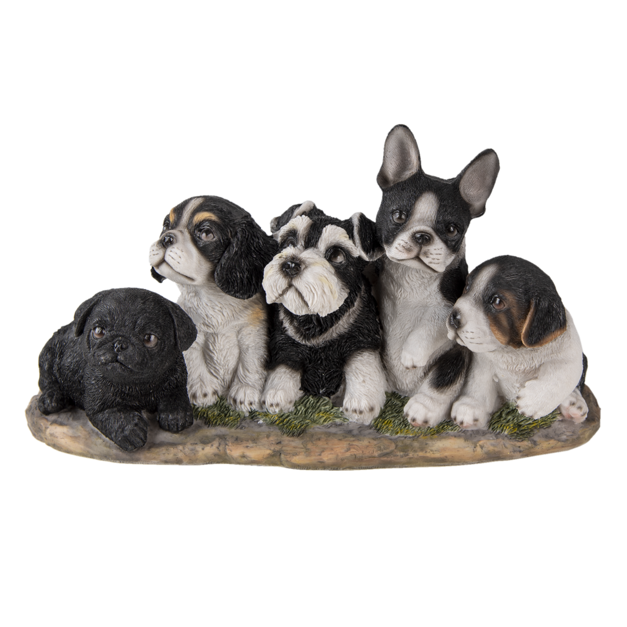 Clayre & Eef   | Decoratie Beeld Honden Zwart, Wit 33x12x17 cm | 6PR3340