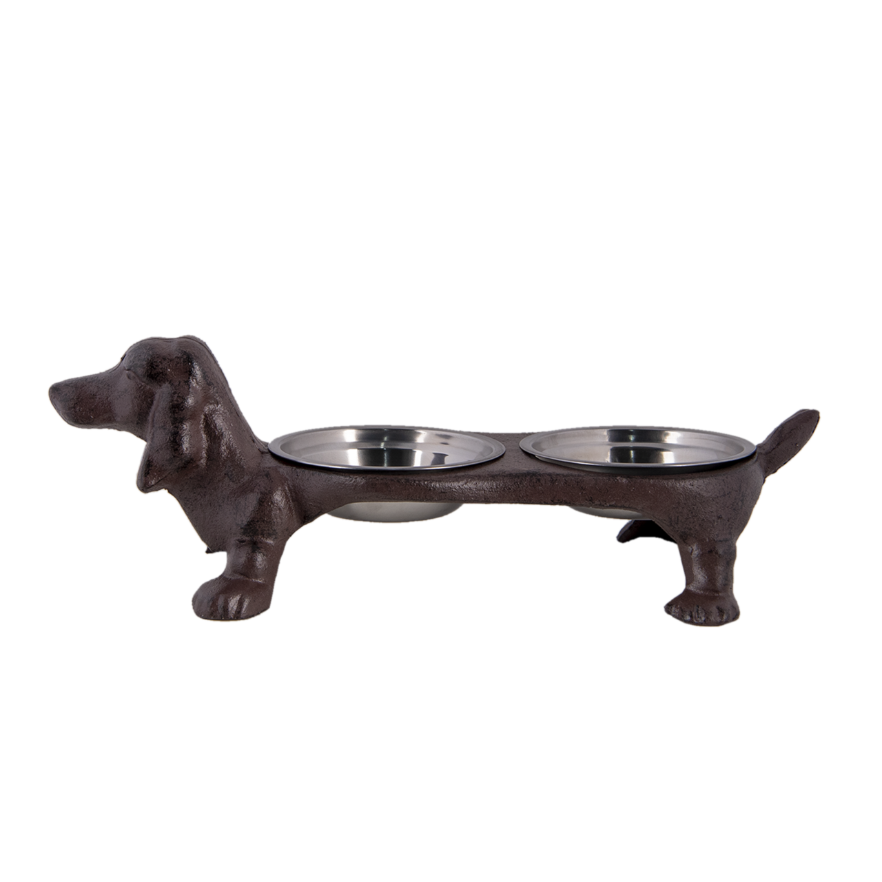 Clayre & Eef   | Voerbak Hond Hond Bruin 43x20x14 cm / 2x350 ml | 6Y4322