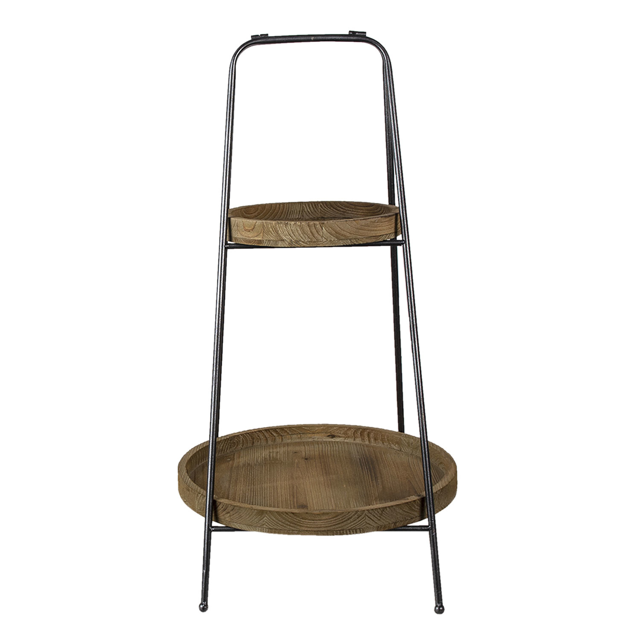 Clayre & Eef   | Etagère 2 laags Bruin ø 46x74 cm | 5Y0913