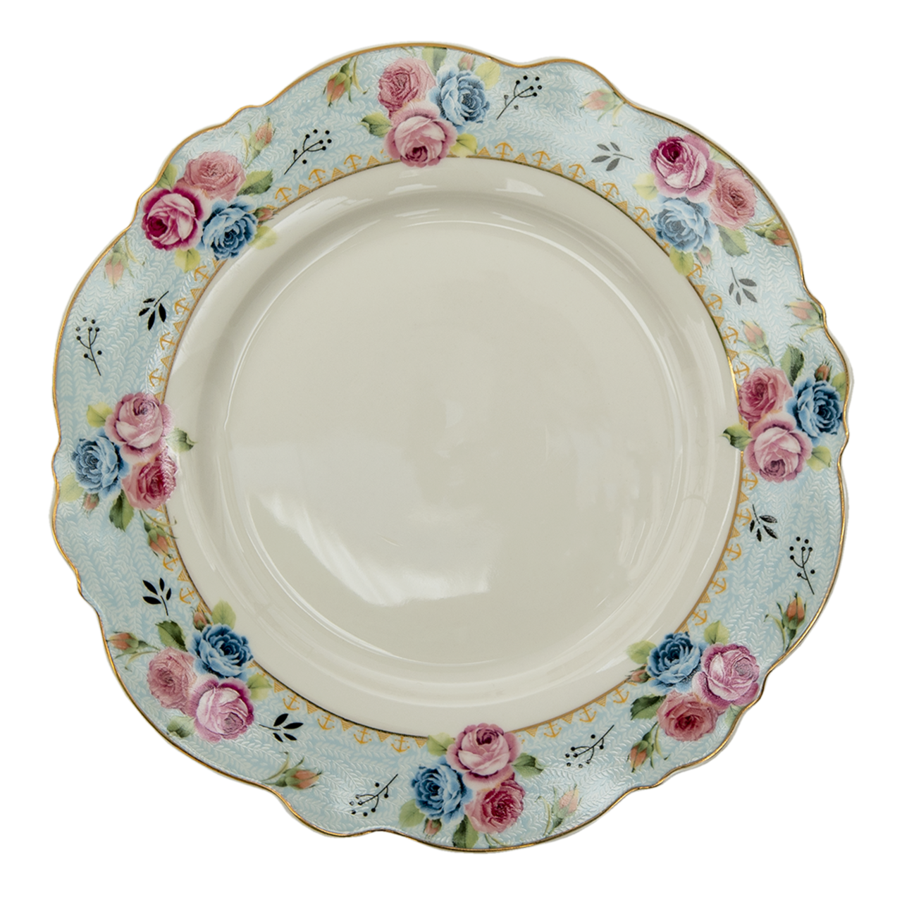 Clayre & Eef   | Servies Dinerbord Blauw, Wit ø 28x2 cm | 6CE1281