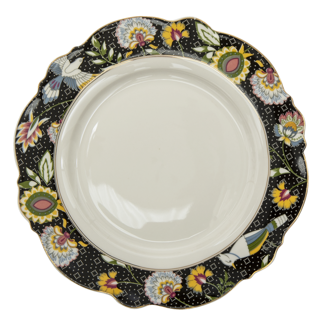 Clayre & Eef   | Servies Dinerbord Zwart, Wit ø 28x2 cm | 6CE1285