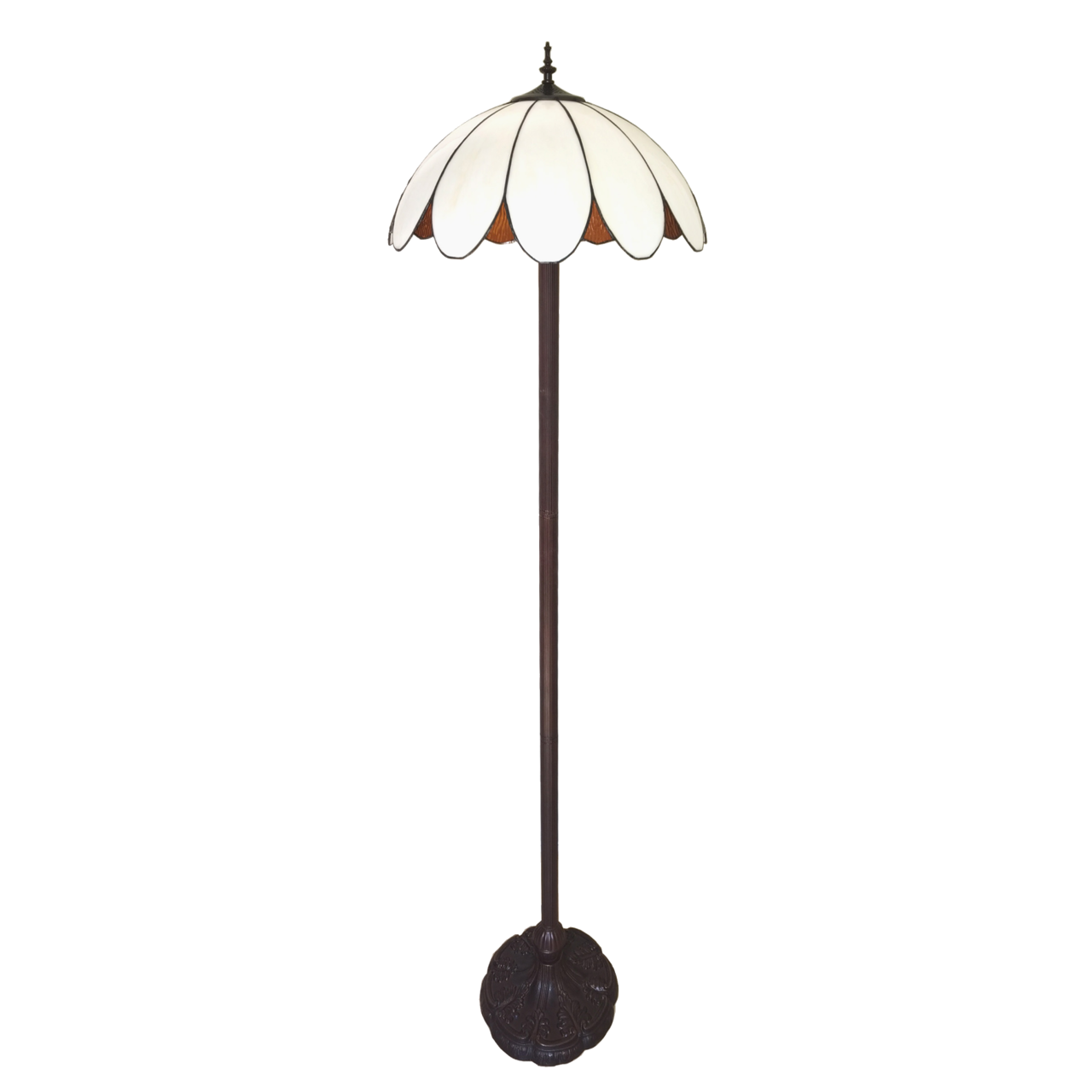 Clayre & Eef   | Tiffany Vloerlamp Wit ø 46x166 cm E27/max 2x60W | 5LL-6148