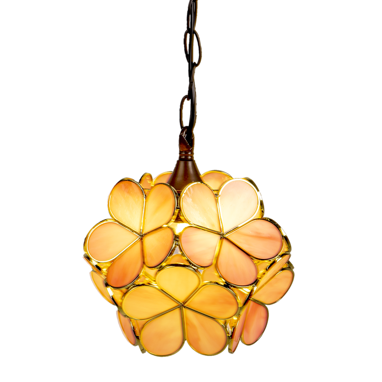 Clayre & Eef   | Hanglamp Tiffany Roze, Geel 21x21x17/90 cm E14/max 1x40W | 5LL-6093