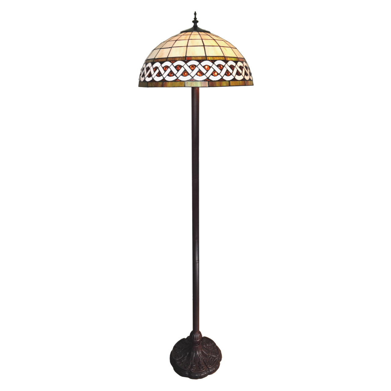 Clayre & Eef   | Tiffany Vloerlamp Wit ø 46x166 cm E27/max 2x60W | 5LL-6151