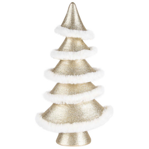 Decoratie kerst boom champagne wit 35x18x13 cm | Dekoratief | A205101