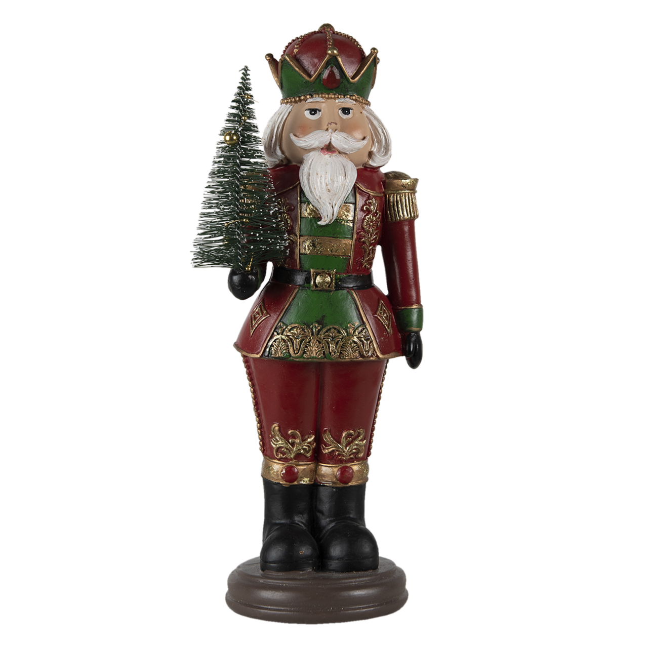 Clayre & Eef   | Kerstdecoratie Beeld Notenkraker Rood 13x10x32 cm | 6PR4745