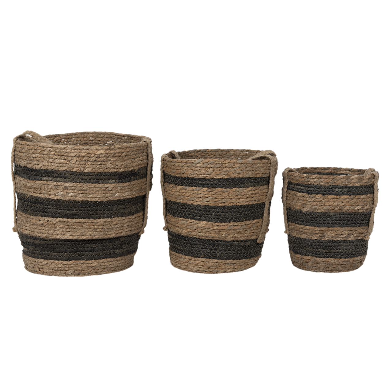 Clayre & Eef   | Opbergmanden Set van 3 Bruin ø 33x33 / ø 28x30 / ø 24x26 cm | 6RO0549