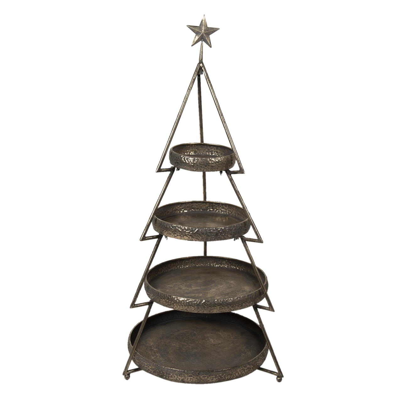 Clayre & Eef   | Etagère Kerstboom Koperkleurig ø 47x102 cm | 5Y0922