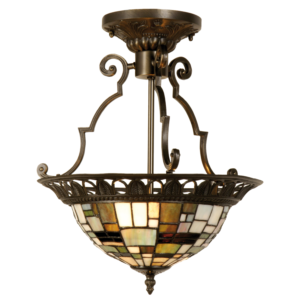 Plafondlamp Tiffany ø 37*41 cm E14/max 2*40W Bruin | 5LL-5328 | Clayre & Eef